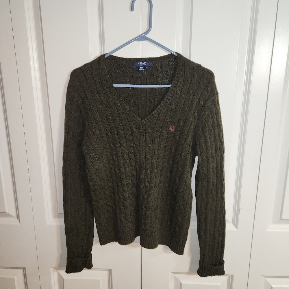 Charter Club Green V-Neck Sweater